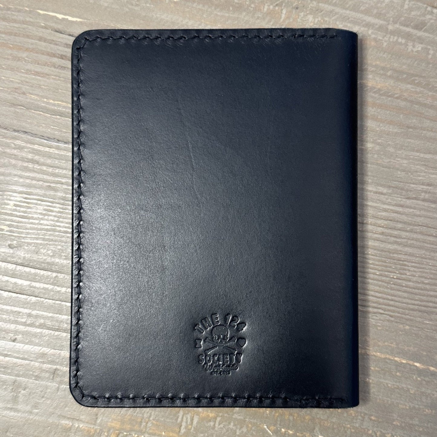 Agent 124 Notebook and Passport Wallet: Black Handmade Premium Italian Leather Passport Wallet - The 124 Society