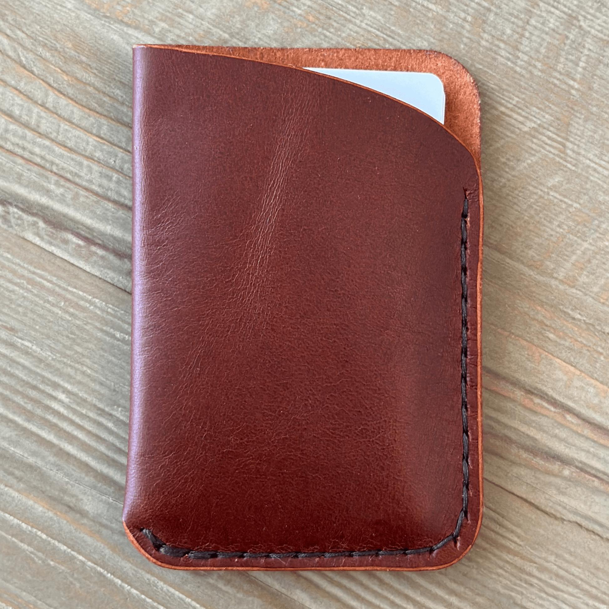 The Buzz Card Wallet: Brown Handmade Premium Italian Leather Card Wallet - The 124 Society