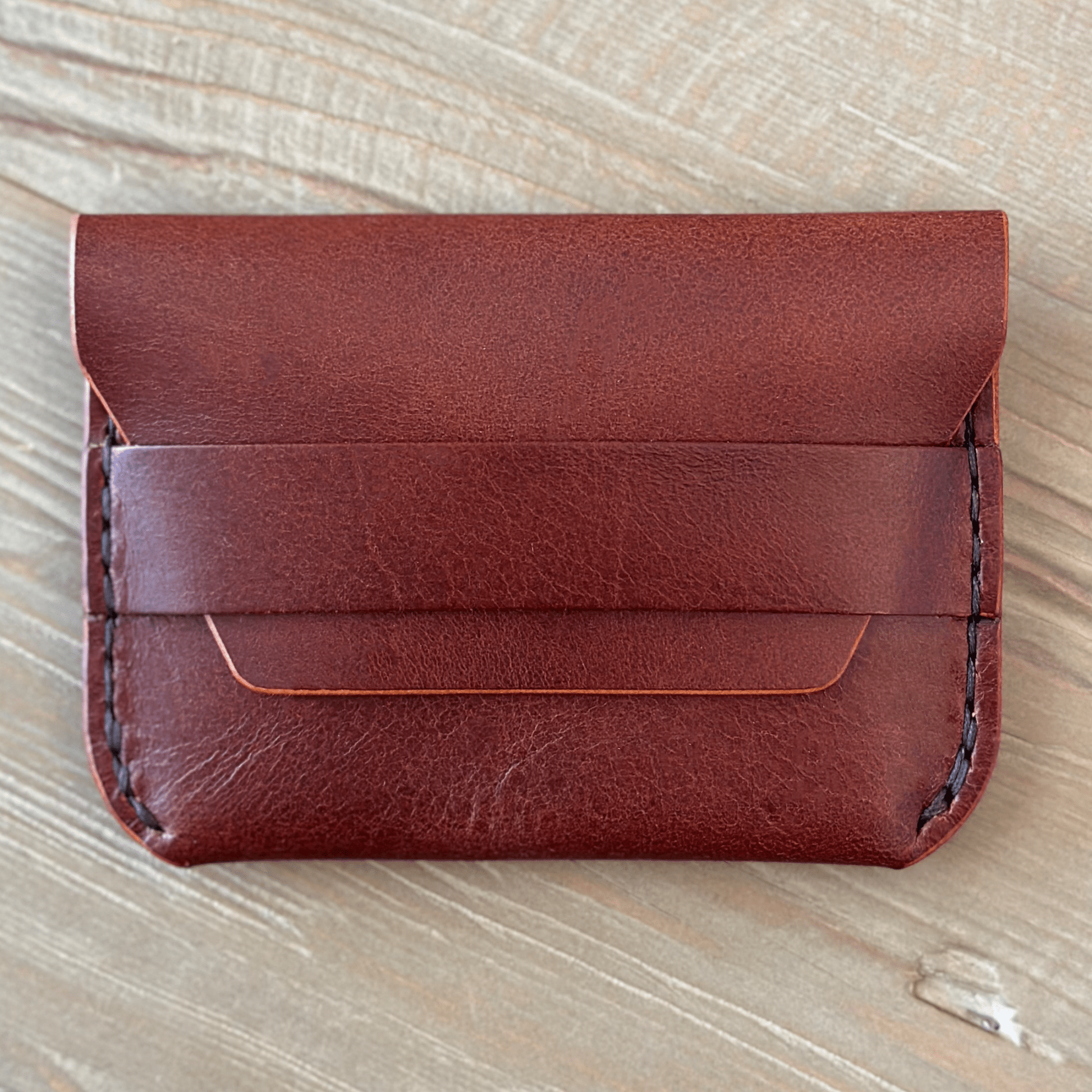 The J.V. Flap Wallet: Brown Handmade Premium Italian Leather Card Wallet - The 124 Society