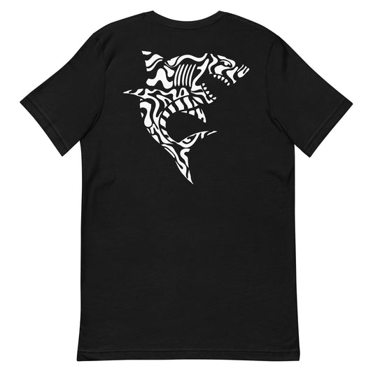 Shark T-Shirt (White on Black) - The 124 Society