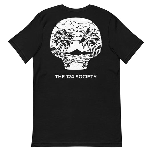 Skull Sunset T-Shirt (White on Black) - The 124 Society