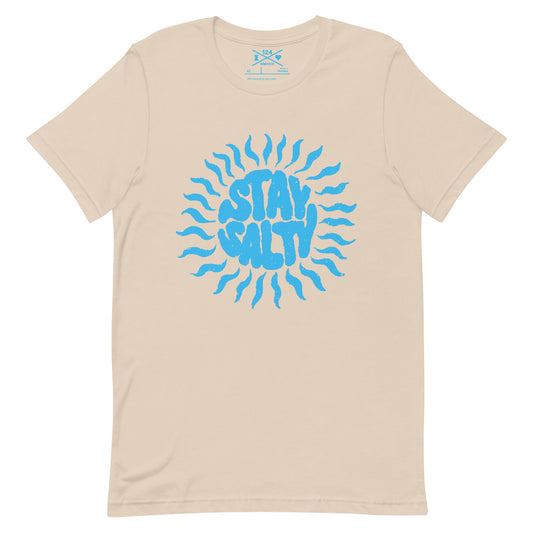 Stay Salty T-Shirt (Sky Blue on Cream) - The 124 Society
