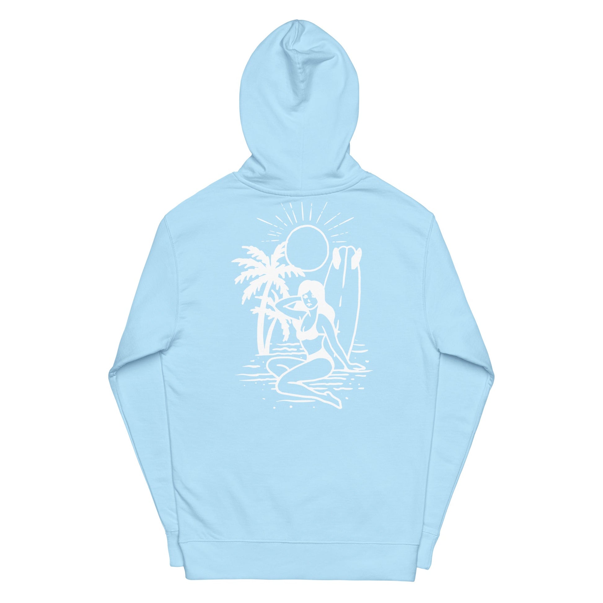 Surfer Girl 2 Hoodie (White on Pink) - The 124 Society